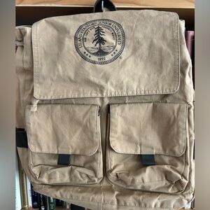 Stanford University Waxed Cotton Backpack.
